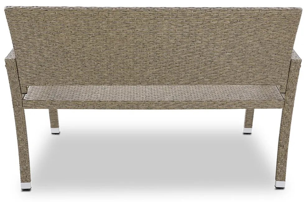 Casaria Záhradná lavica polyratan, 122x55x90cm béžovo-šedá