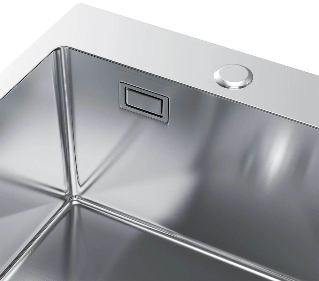 Erga HD, 1-komorový oceľový drez 400x500x210 mm, oceľová, ERG-MLS-HD4050