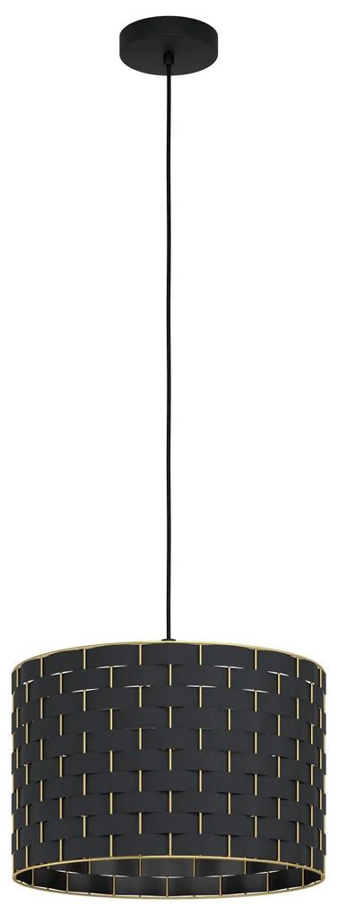 EGLO Moderné závesné osvetlenie MARASALES, 1xE27, 40W, 40cm, okrúhle, čierne