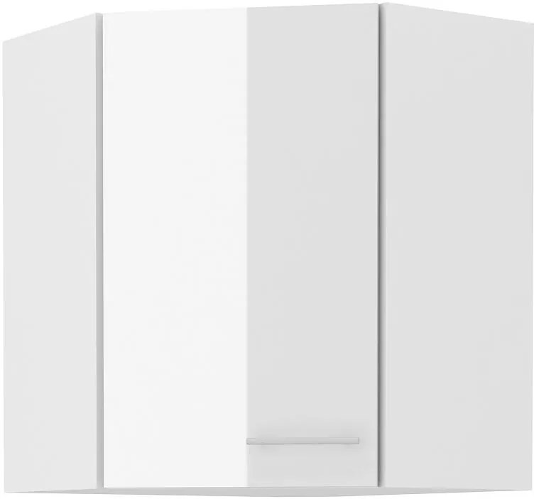Horná rohová kuchynská skrinka Lavera 60x60 GN-72 1F (45°) (korpus: biela + front: lesk biely). Vlastná spoľahlivá doprava až k Vám domov. 1134522