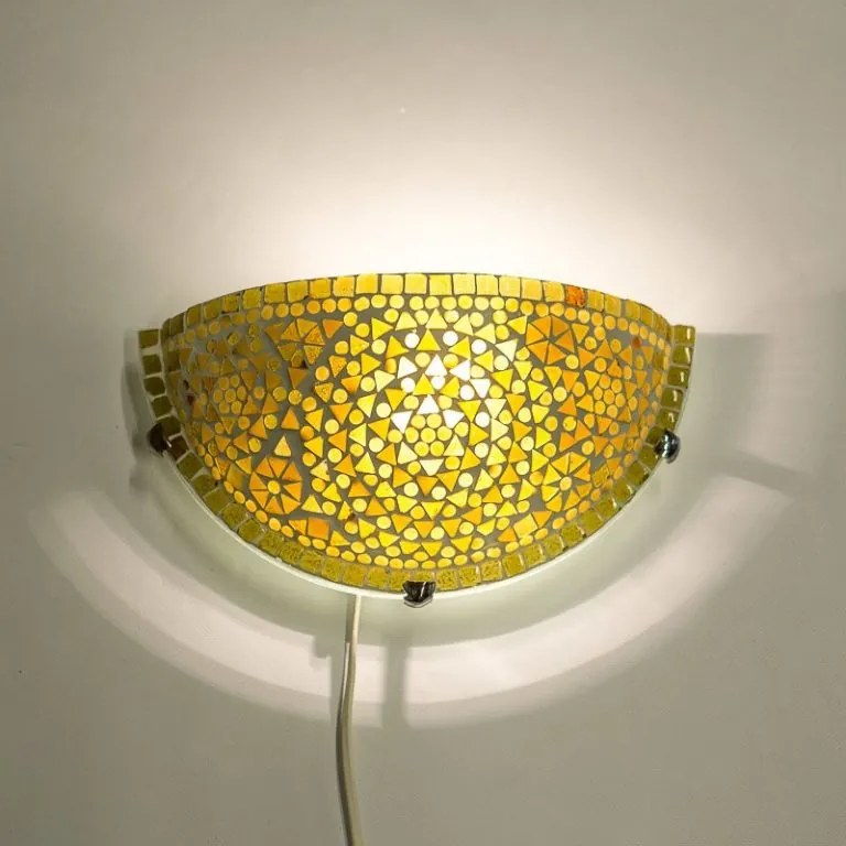 Mosaic orient lampa nástenná s vypínačom Moon AMBER 30*17