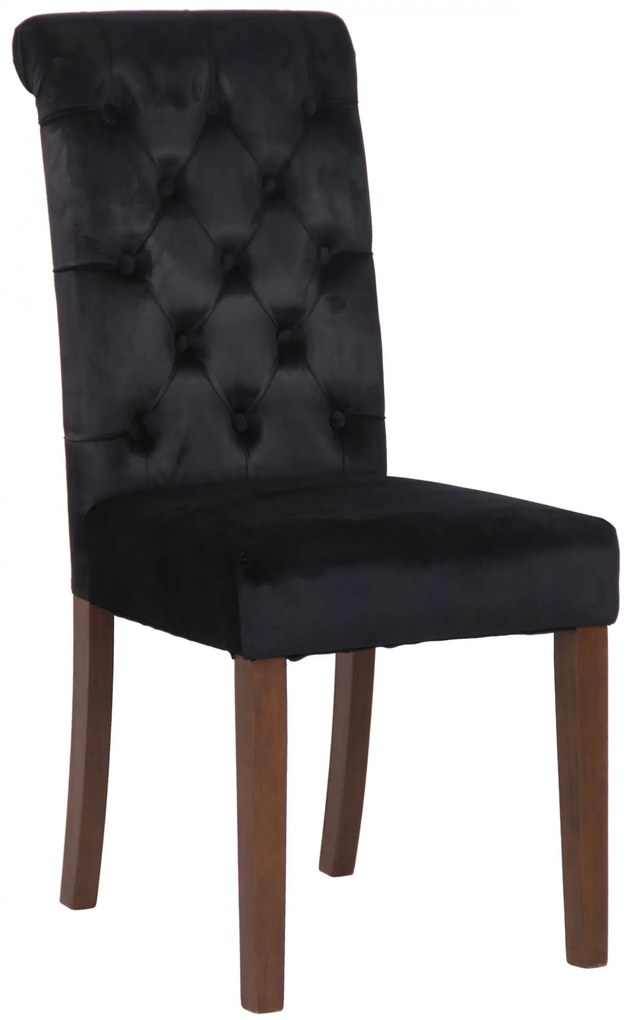 Jedálenská stolička Lisburn - zamat - Čierna