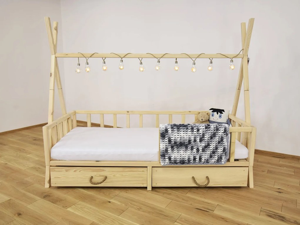 Wilsondo Detská posteľ domček Tipi 180x80 Variant úložný box: Bez úložného boxu