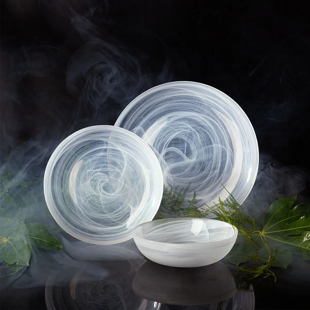 Tanier plytký biely 21 cm - Elements Glass - 321901