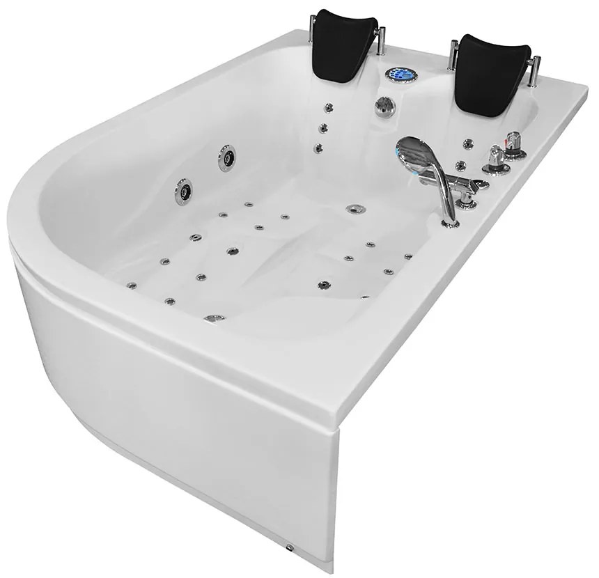 M-SPA - Ľavá kúpeľňová vaňa TURBO SPA s hydromasážou 180 x 120 x 54 cm (MSPA1631-TURBO-L)