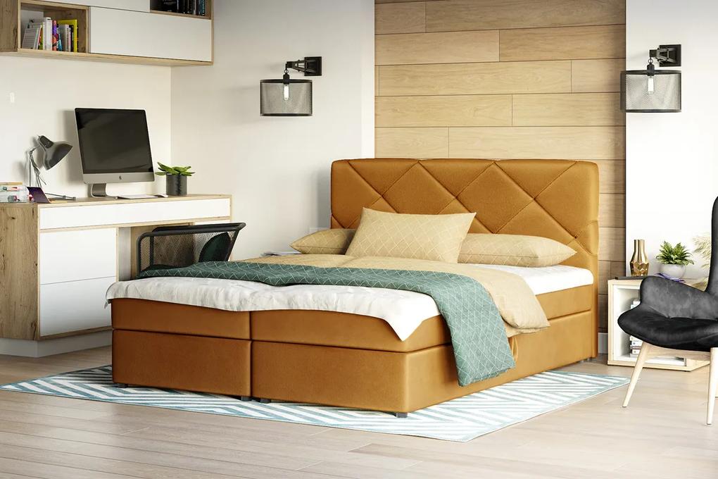 Najlacnejsinabytok KROSS čalúnená manželská posteľ 160 x 200 cm, ITAKA 33