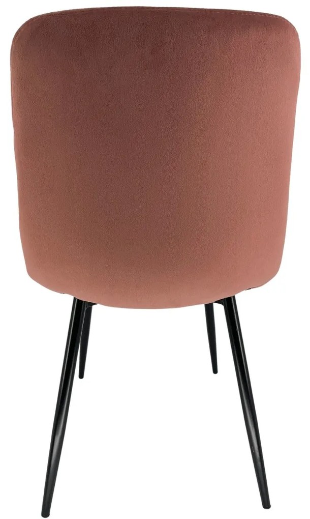 Prošívaná čalouněná sametová židle Demia růžová