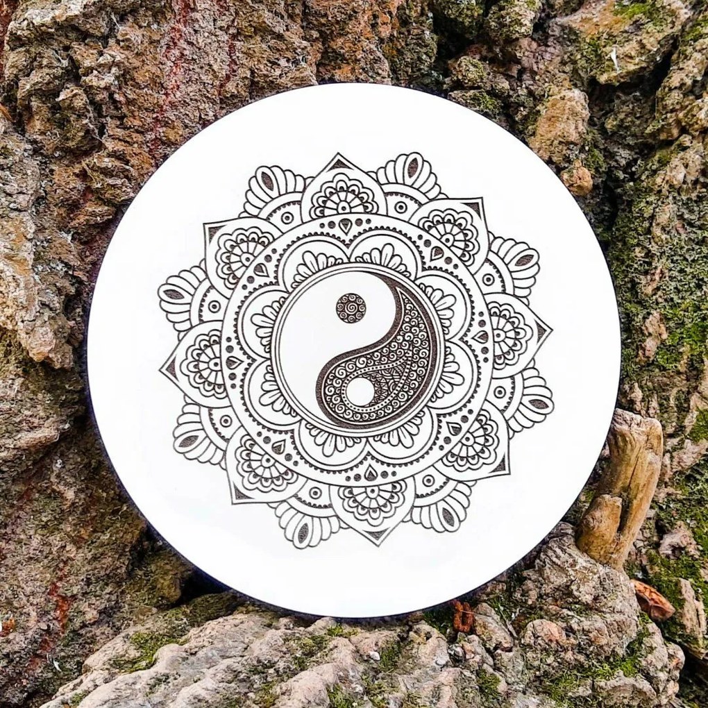 DUBLEZ | Gravírovaná mandala na stenu Jin-Jang