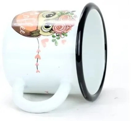 Belis Smaltovaný hrnček Sova coffee, 7 cm, 0,25 l