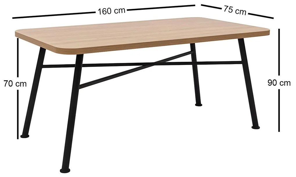 Jedálenský stôl Vovula 6 (natural) (pre 6 osôb). Akcia -17%. Vlastná spoľahlivá doprava až k Vám domov. 1093702