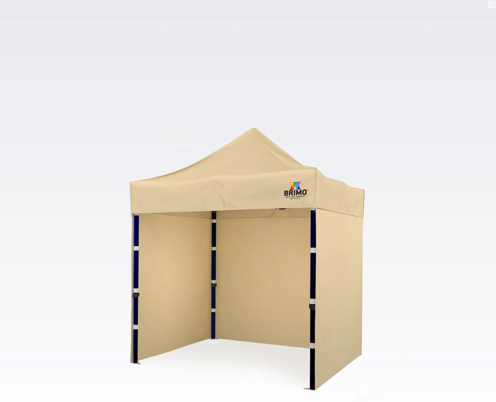 BRIMO Párty stan 2x2 m s 3 Stenami: Nožnicový Oceľový Prístrešok na Záhradu - s 3 stenami - Béžová 20
