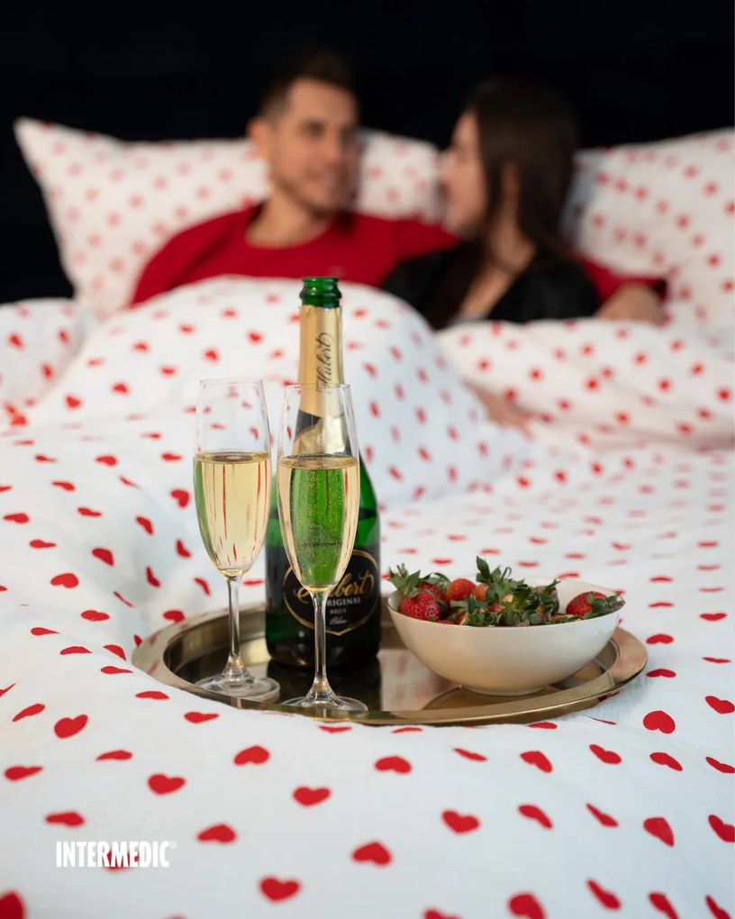Mušelínové obliečky Srdiečka 140x200 – 100 % bavlna, romantické, priedušné, ideálne pre citlivú pokožku