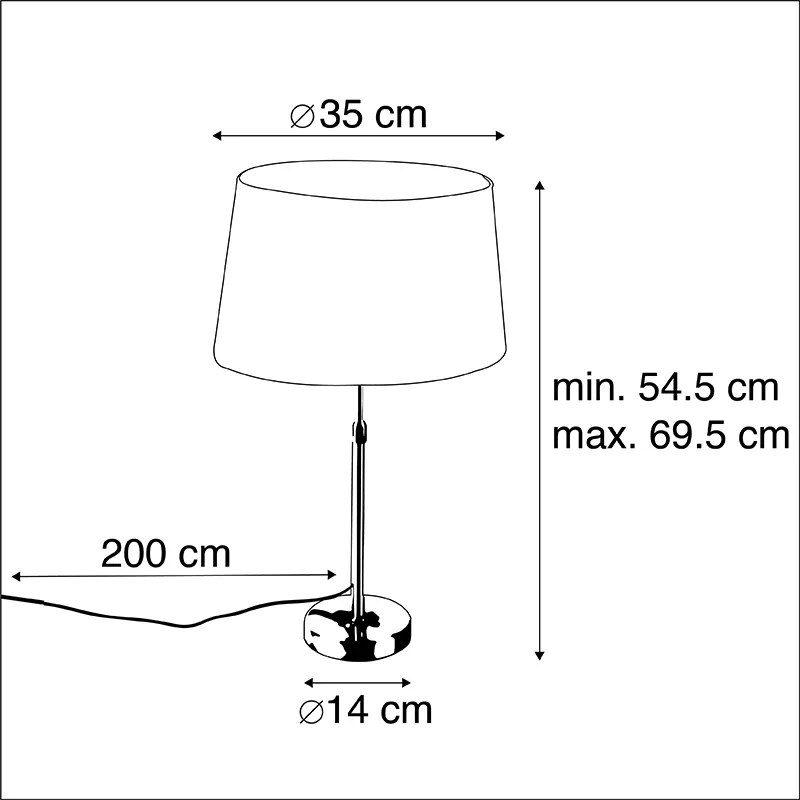 Stolná lampa zlatá/mosadzná s bielym ľanovým tienidlom 35 cm - Parte
