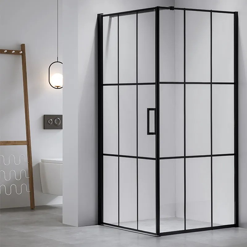 BPS-koupelny Štvorcový sprchový kút BS13A 80x80 čierna/transparent + vanička ST02A BL čierna