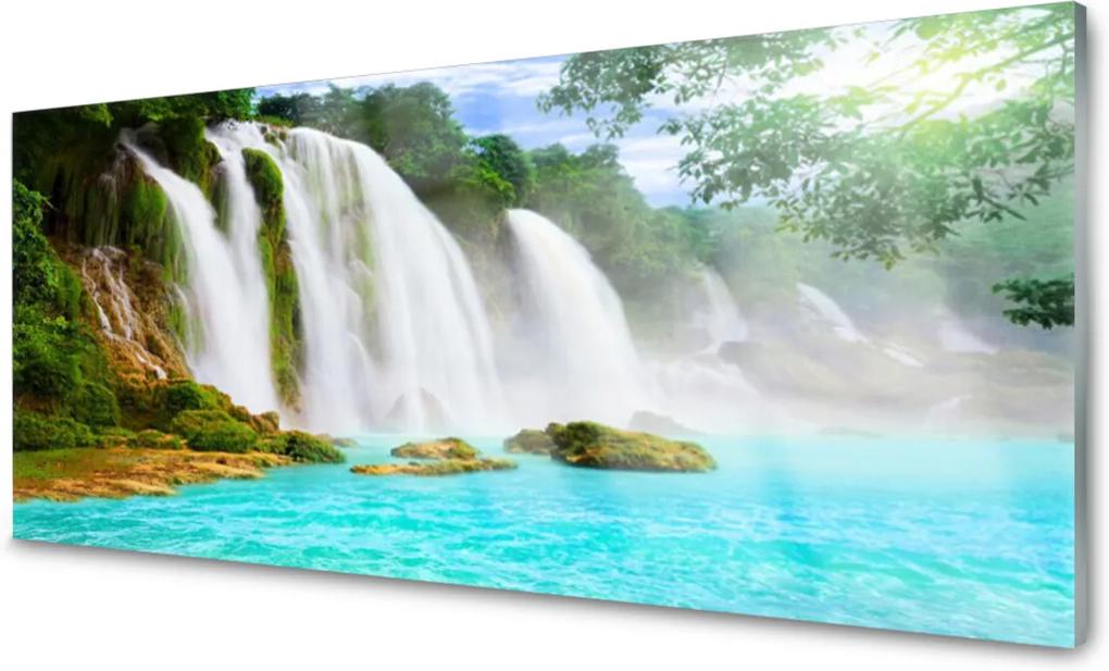 Skleněný obraz Vodopád Jazero Príroda