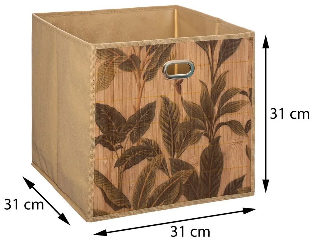 Úložný box Bamboo Flower, 31x31x31 cm, hnedá
