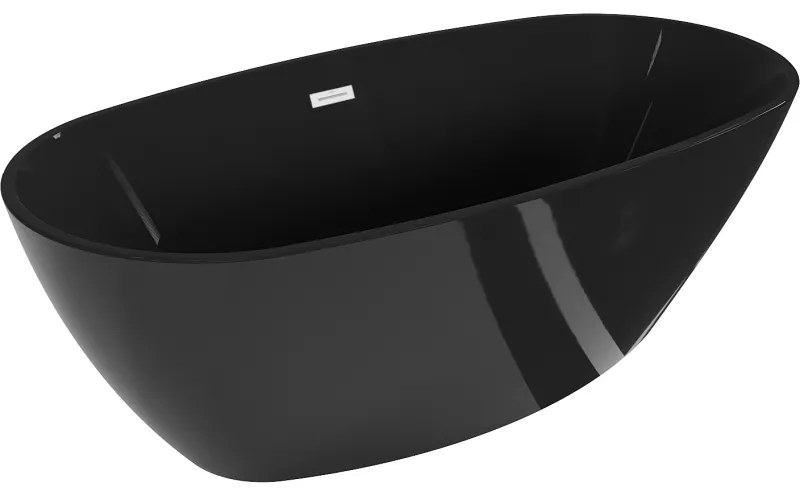 Mexen Eris, voľne stojaca vaňa 170 x 80 cm, čierna, biely prepad, 53441708070-20