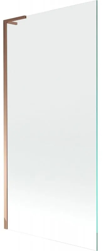 Mexen Next L, 1-krídlová vaňová zástena 90 x 150 cm, 6mm číre sklo, ružové zlato profil, 895-090-000-03-00-60
