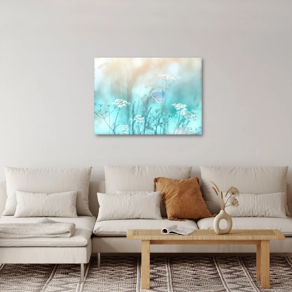Obraz - Motýlik v modrom (70x50 cm)