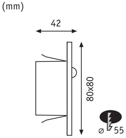 Paulmann&nbsp; 93135 - LED/1,2W Schodiskové svietidlo so senzorom EDGE 230V čierna