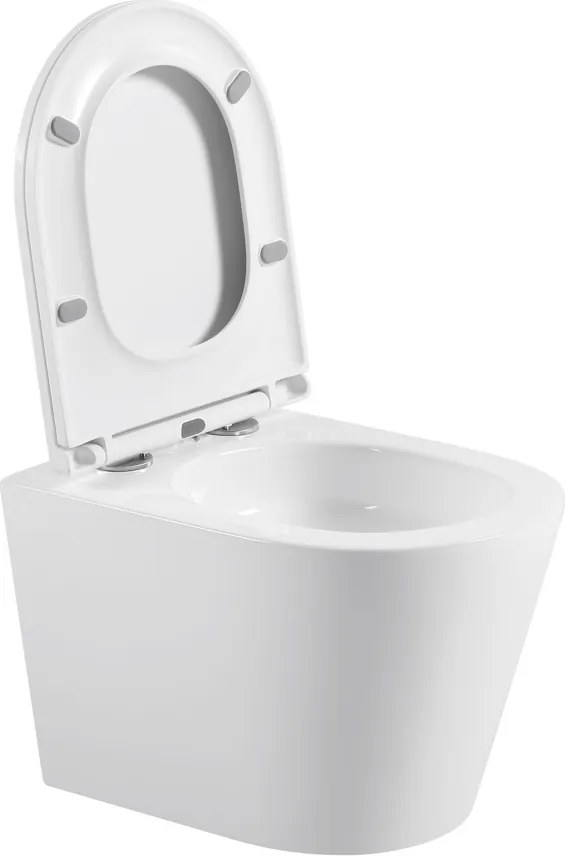 Erga Vento, závesná WC misa 490x365x365mm, Tornado 2 + toaletné sedadlo s pomalým zatváraním, biela, ERG-V03-VENTO-TO2-WH