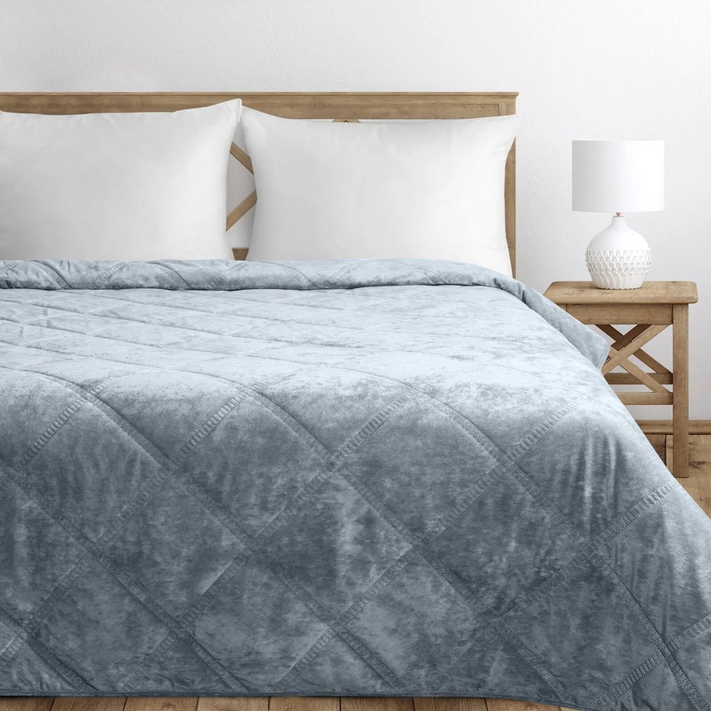 PREHOZ NA POSTEĽ VELVET1 170X210 CM STRIEBORNÝ