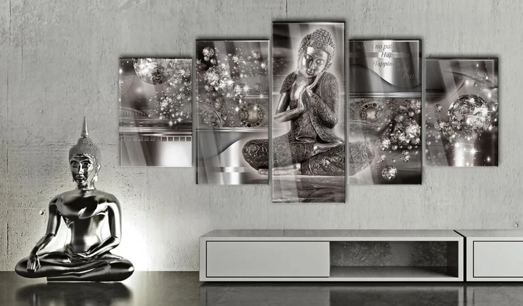 Artgeist Obraz na akrylátovom skle - Silver Serenity [Glass] Veľkosť: 200x100
