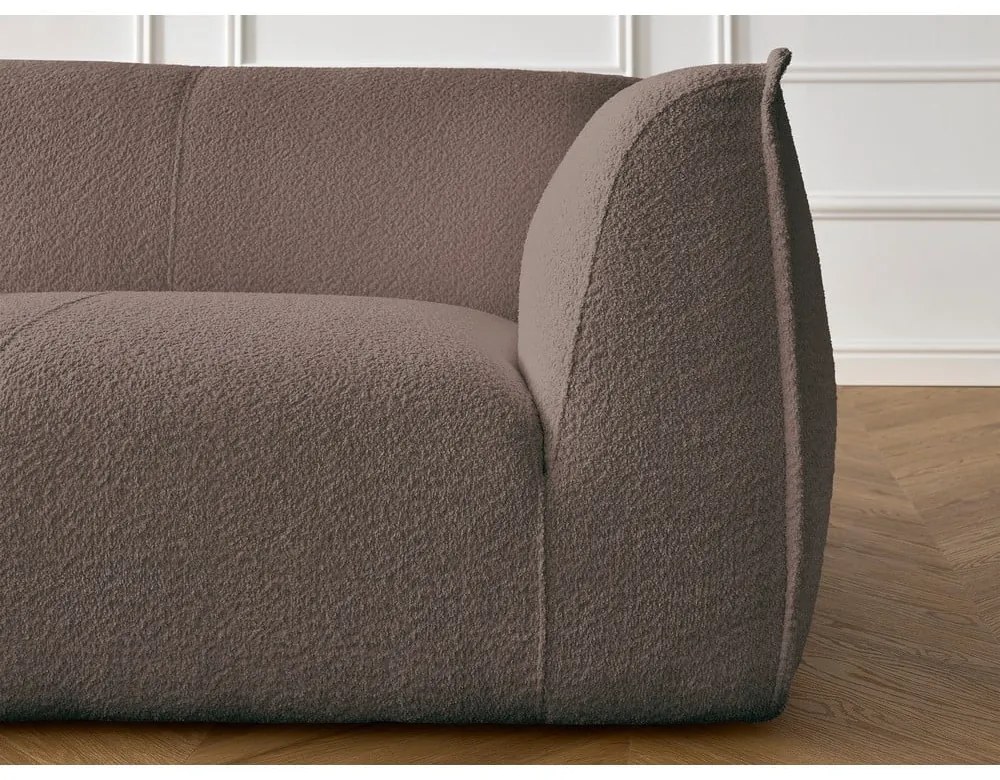 Hnedá pohovka z textílie buklé 242 cm Giorgia – Bobochic Paris