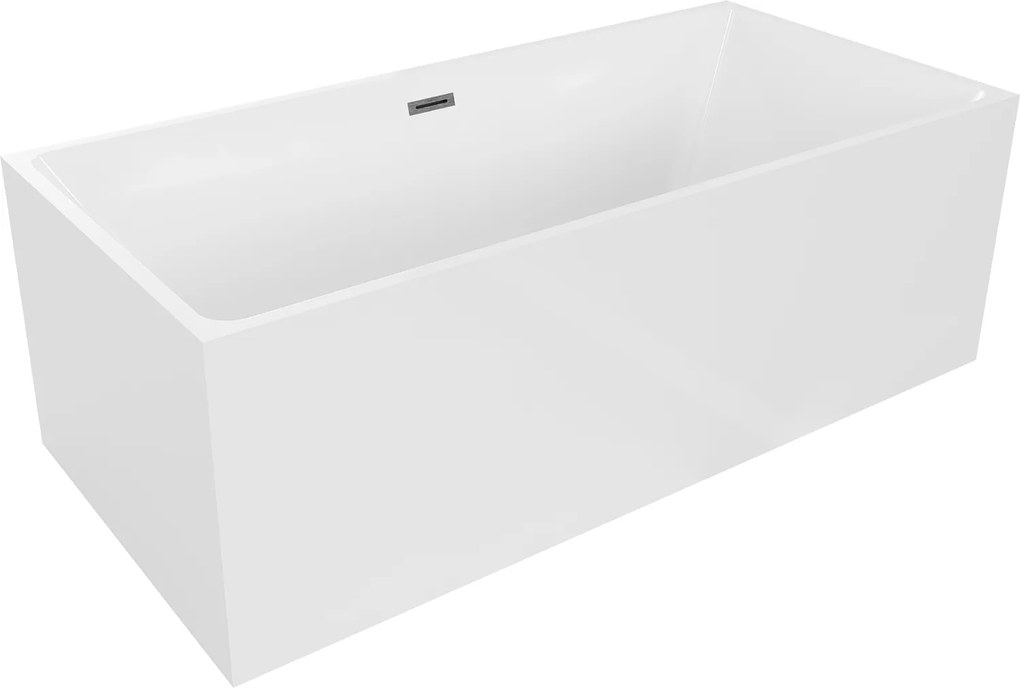 Mexen Nita voľne stojaca vaňa 170 x 80 cm, biela, prepad gun gray brúsený
