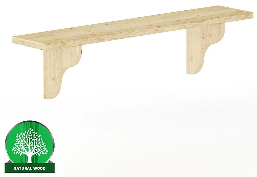 Polička borovica PK120-100x25x20 surová