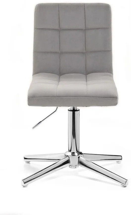 LuxuryForm DESIGN Stolička TOLEDO VELUR na striebornom kríži - svetlosivá