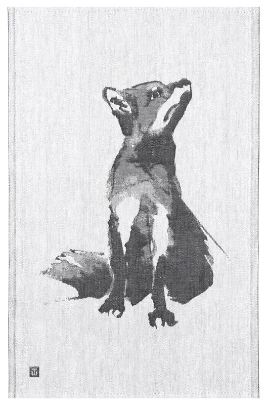 Ľanová utierka Kettu 46x70, sivo-čierna