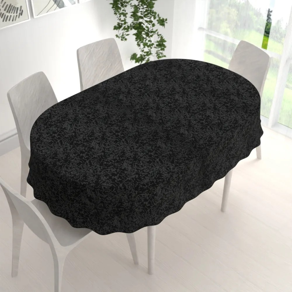 Biante Teflónový oválny obrus TF-098 Venezia čierny 120x180 cm
