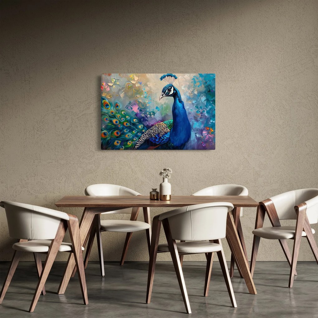 Obraz - Maľba páva (90x60 cm)