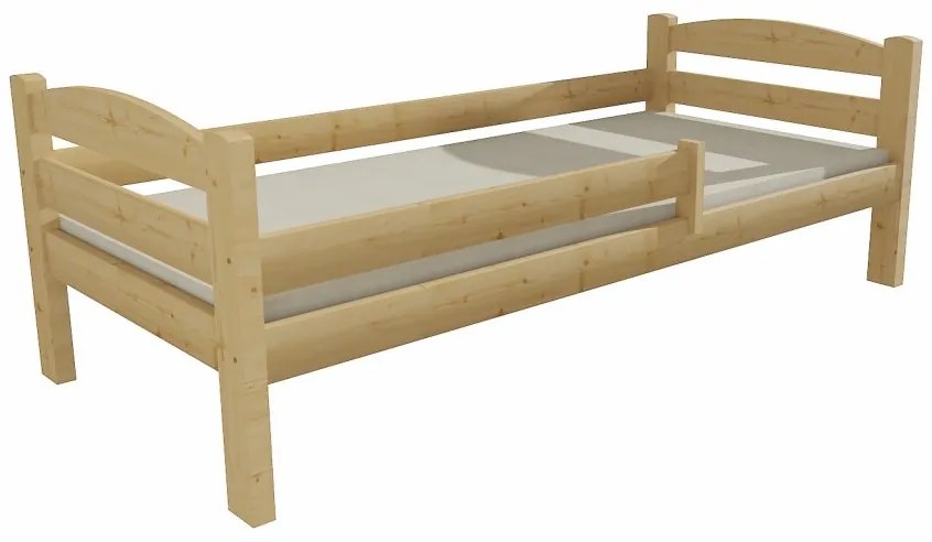 Detská posteľ z MASÍVU 200x90cm SO ŠUPLIKMI - DP005 - morenie dub