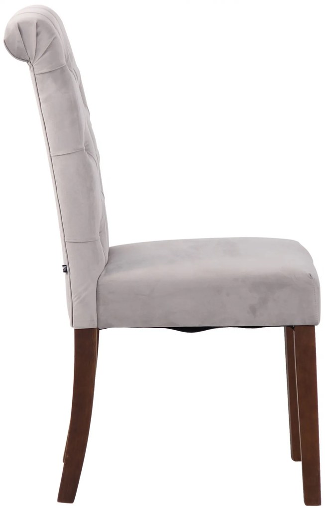 Jedálenská stolička Lisburn - zamat - Sivá