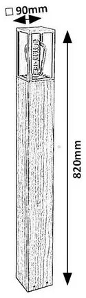 Rabalux 7197 vonkajší stĺpik s drevenými prvkami Wales