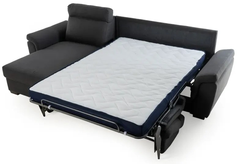 Rohová sedacia súprava na každodenné spanie AZZURRA br. FIORELLO s rozkladom, Ľavá, 140, tm. šedá (jazz 22 graphite)