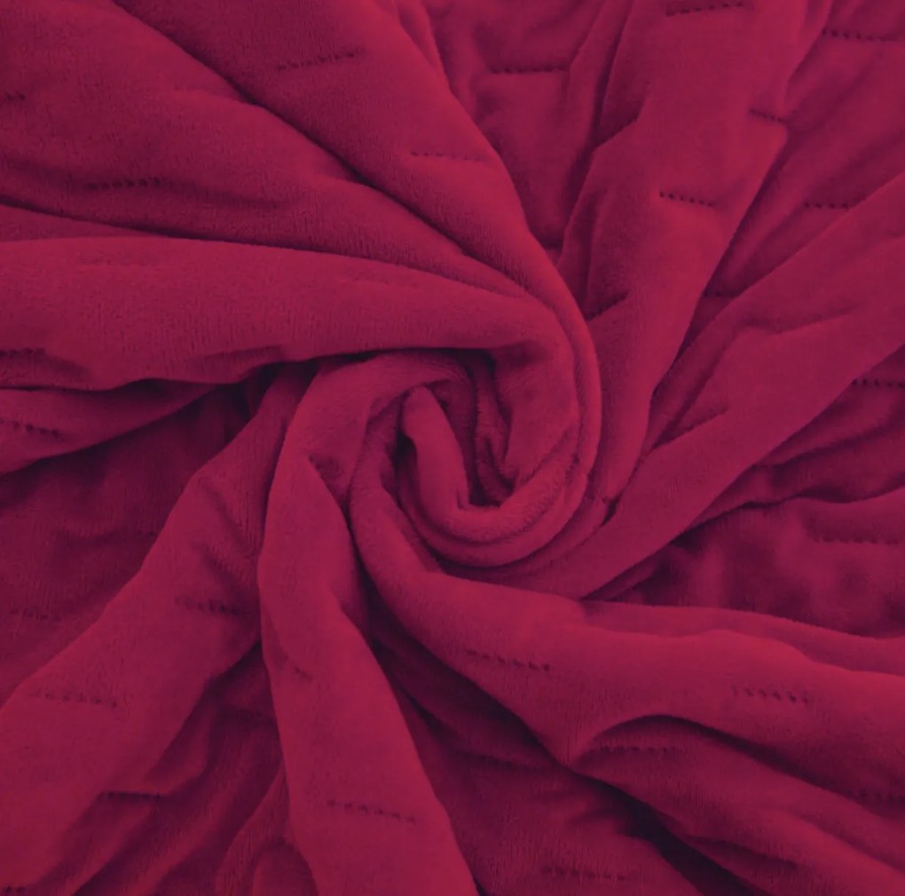Zamatový prehoz na posteľ ASTRALIA, tmavoružový Rozmer: 200 x 220 cm