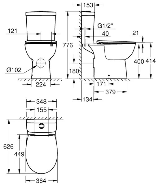 GROHE 39942000 - WC kombi súprava BAU CERAMIC keramika/biela