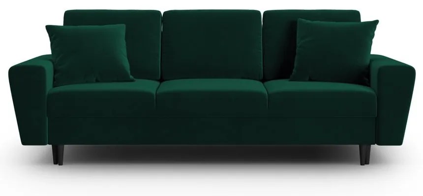 Zelená zamatová rozkladacia/s úložným priestorom pohovka 235 cm Kyoto – Cosmopolitan Design