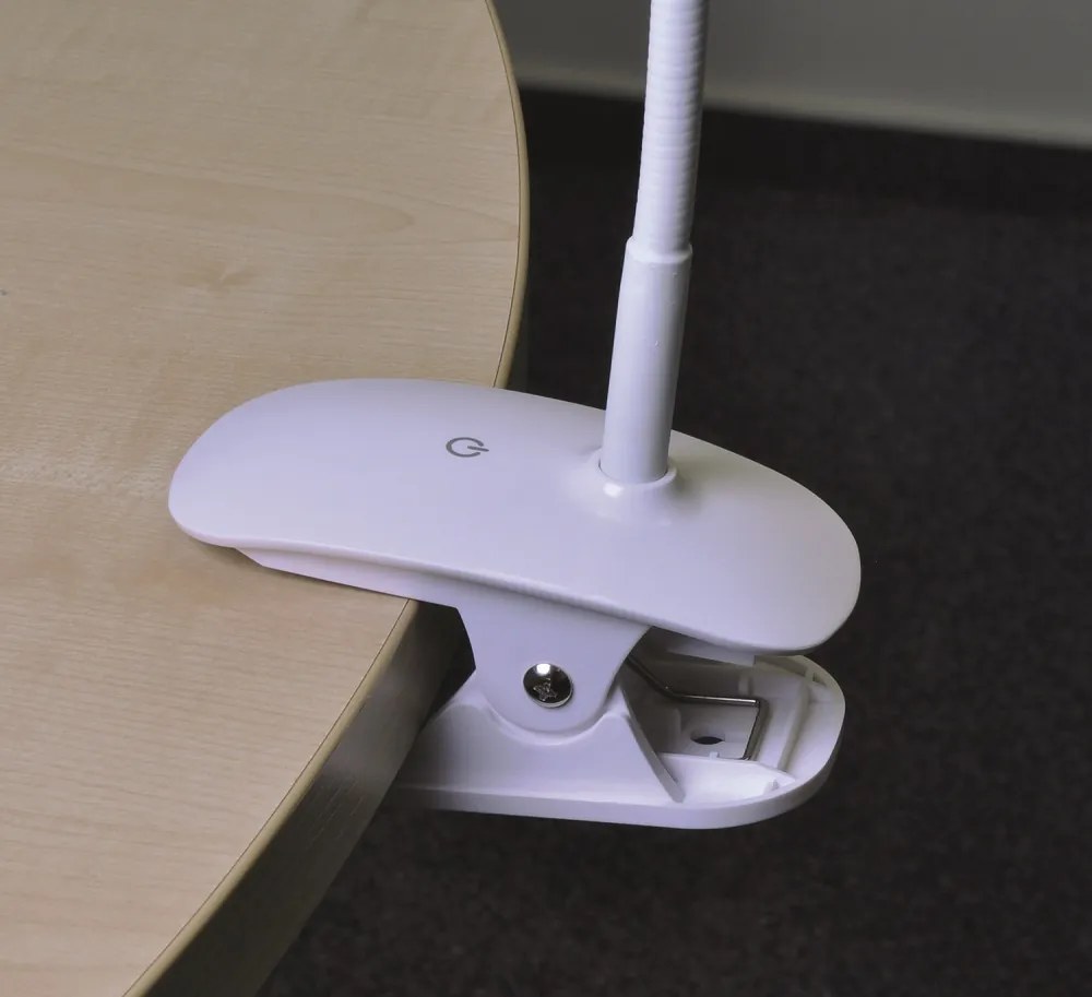 Stolná LED lampička 2 v 1 - podstavec a clip 5 W, biela