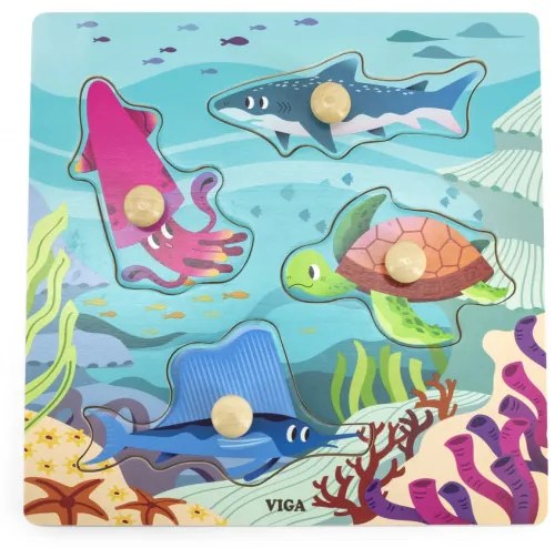 Puzzle s rúčkami Viga 44594 morské živočíchy