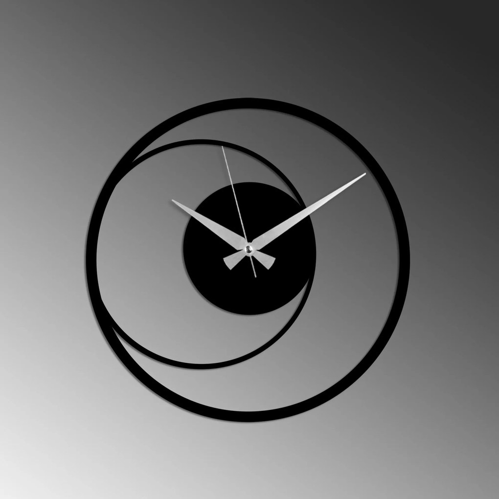 Nástenné kovové hodiny Kruh 15 čierne