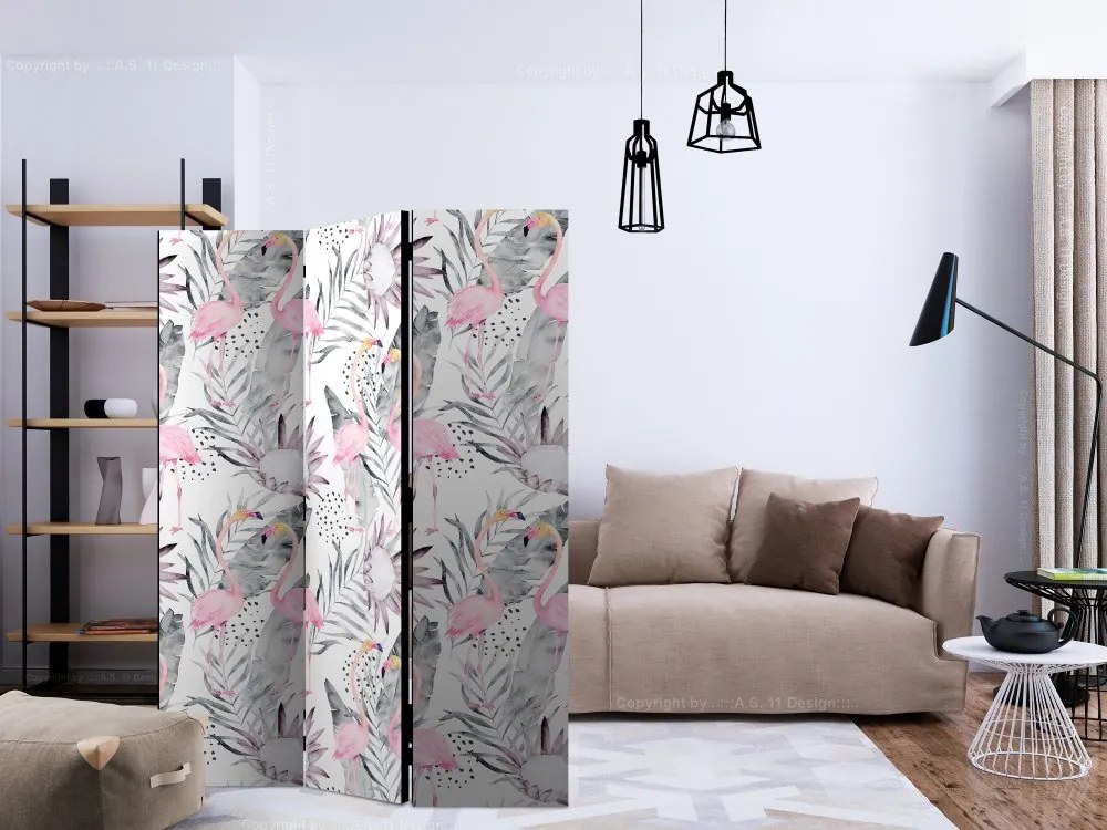 Artgeist Paraván - Flamingos and Twigs [Room Dividers]