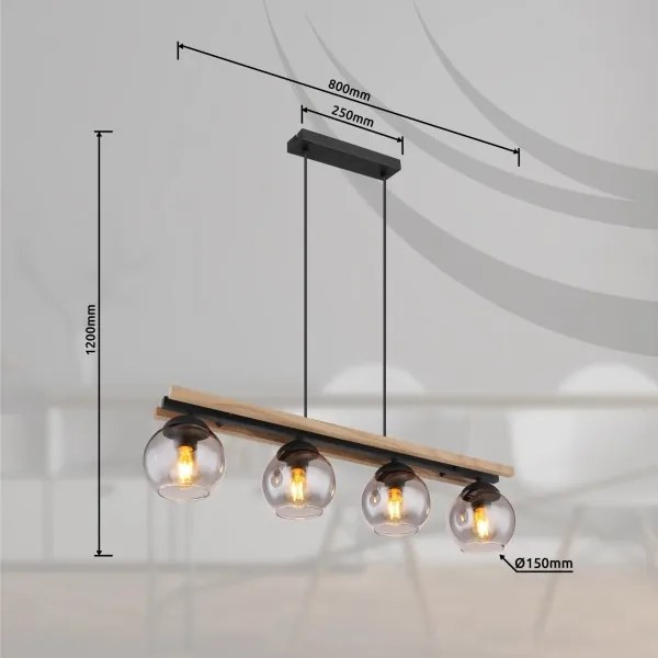 Globo 15569-4HW - Luster na lanku CONNI 4xE27/25W/230V