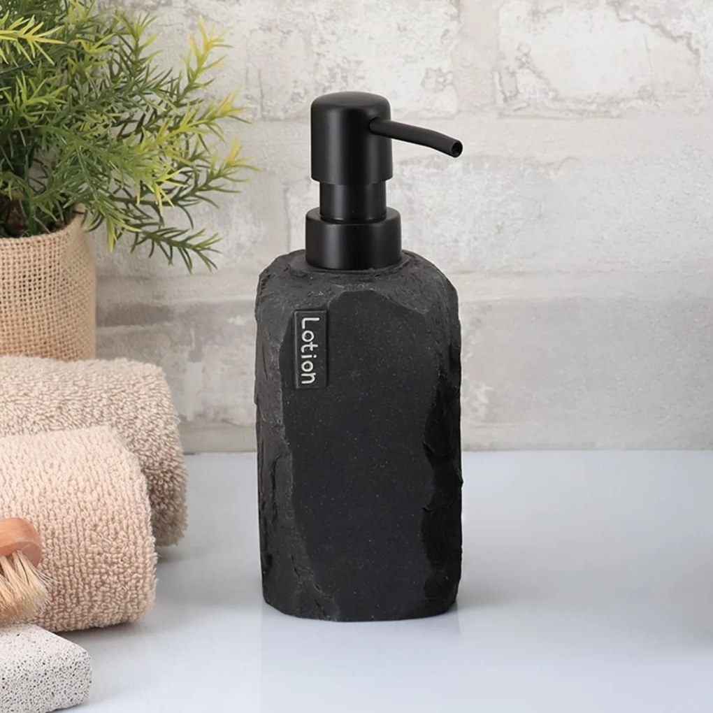 Dávkovač mydla Paola, čierna/s čiernymi prvkami, 400 ml