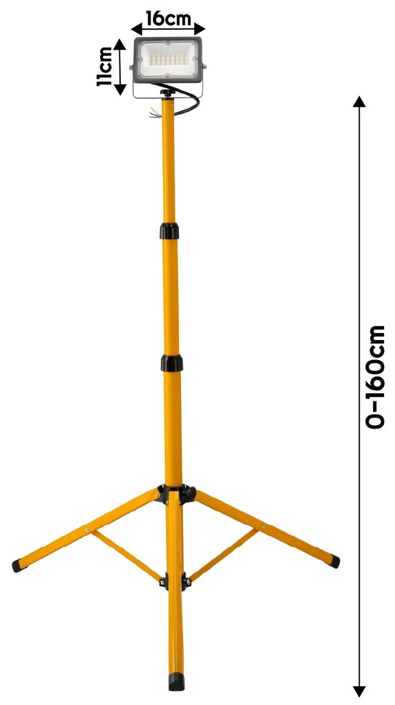 BERGE LED reflektor 20W + 140cm statív - neutrálna biela