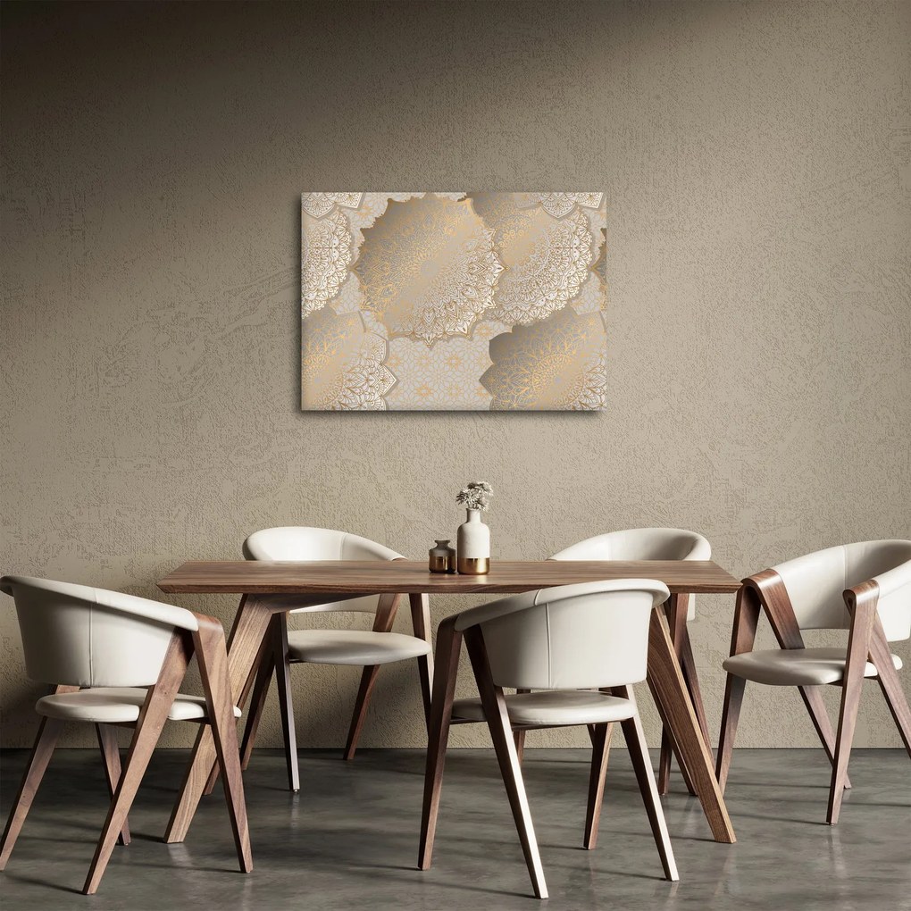 Obraz - Mandaly v zlatých tónoch (70x50 cm)