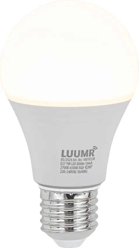 Sada 3 inteligentných stmievateľných LED žiaroviek E27 A60 9W 806 lm 2700K-6500K vrátane Zigbee Smart Hub